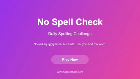 No Spell Check official game page captured in a desktop browser