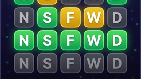 NSFWordle official game page captured in a desktop browser