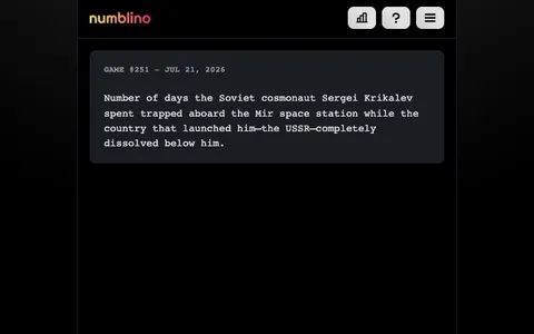'Numblino' game in progress