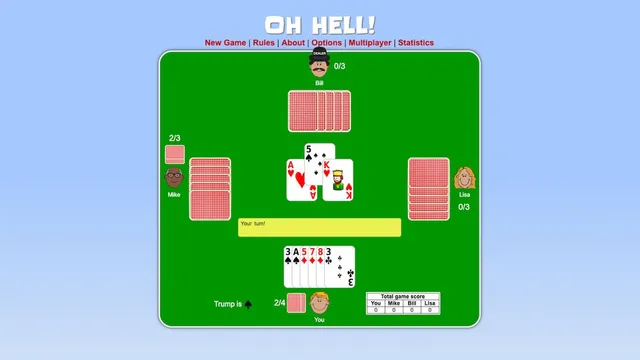 Oh Hell official game page captured in a desktop browser