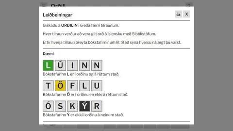 'Orðill' game in progress