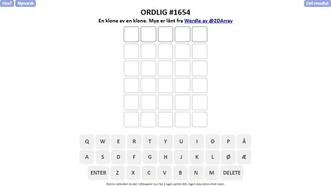 'Ordlig' game in progress