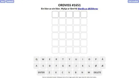 'Ordviss' game in progress