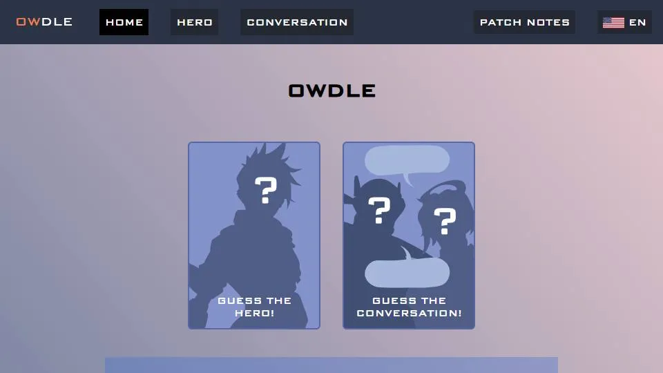Owdle official game page captured in a desktop browser