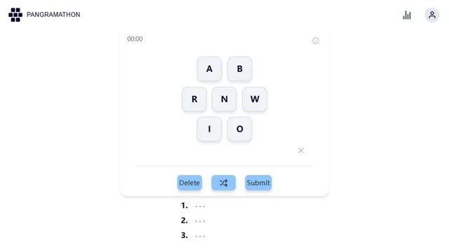 'Pangramathon' game in progress