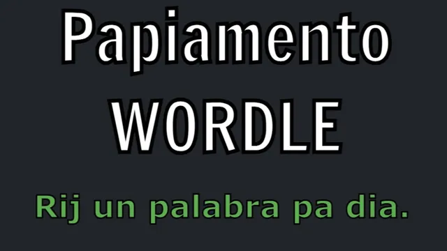 Papiamento Wordle official game page captured in a desktop browser