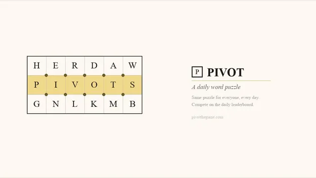 PIVOT official game page captured in a desktop browser