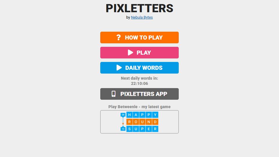 Pixletters tutorial explaining blue, green, red, and gray pixel feedback