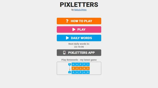 Pixletters tutorial explaining blue, green, red, and gray pixel feedback