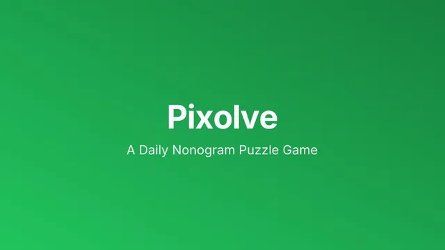 Pixolve official game page captured in a desktop browser