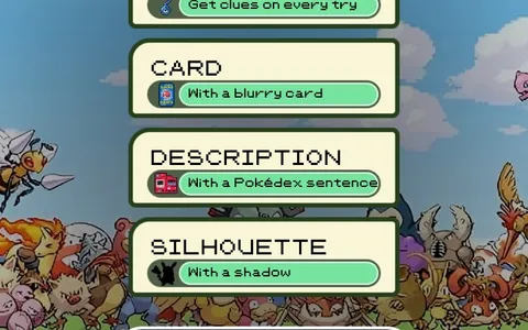 'Pokedle' game in progress