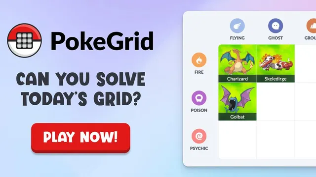Pokegrid official game page captured in a desktop browser