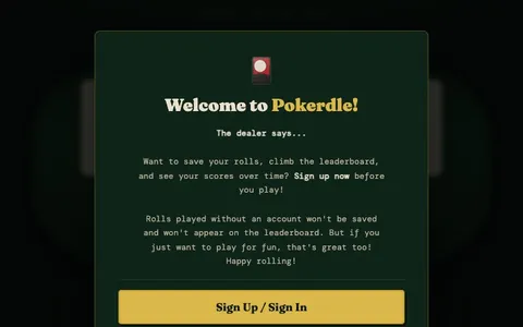 'Pokerdle' game in progress