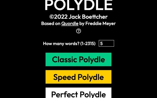 'Polydle' game in progress