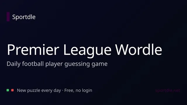 Premier League Sportdle official game page captured in a desktop browser