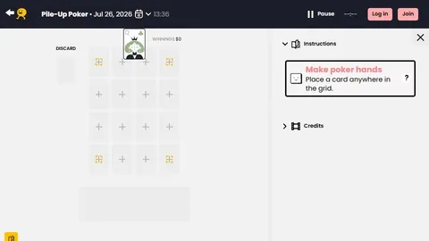 'Puzzmo - Pile-Up Poker' game in progress