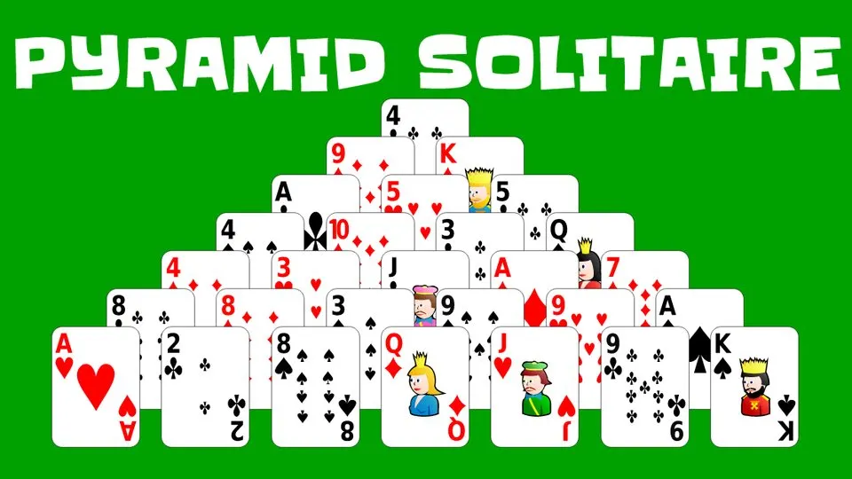 Pyramid Solitaire official game page captured in a desktop browser