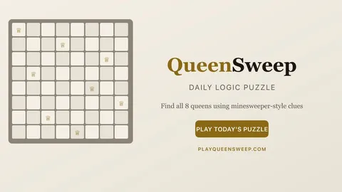 Queen Sweep official game page captured in a desktop browser