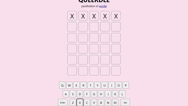 'Queerdle' game in progress