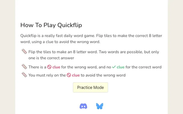 'Quickflip' game in progress