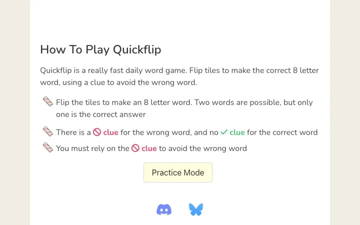 'Quickflip' game in progress