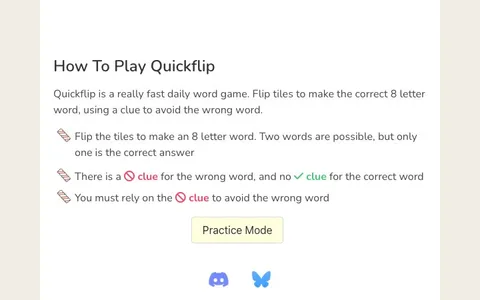 'Quickflip' game in progress