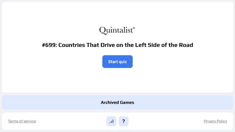 Quintalist official game page captured in a desktop browser