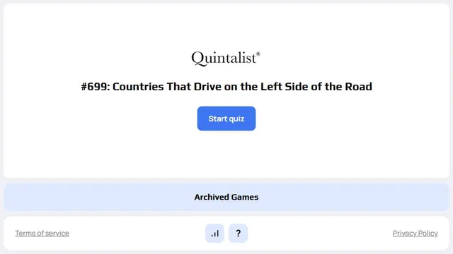 Quintalist official game page captured in a desktop browser