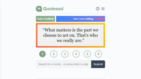 Quotesed official game page captured in a desktop browser