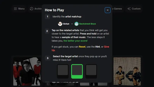 relatle official game page captured in a desktop browser