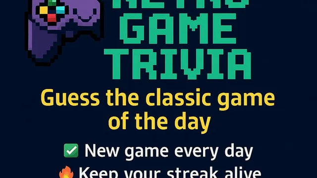 Retro Game Trivia official game page captured in a desktop browser