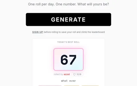 'RNGdle' game in progress