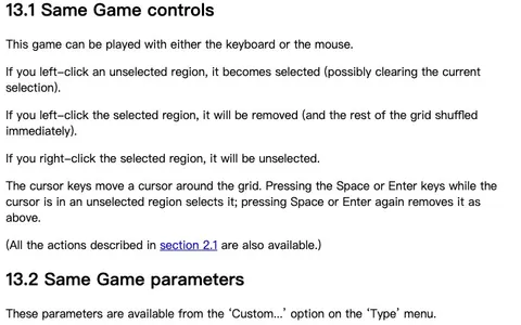 'Same Game' game in progress