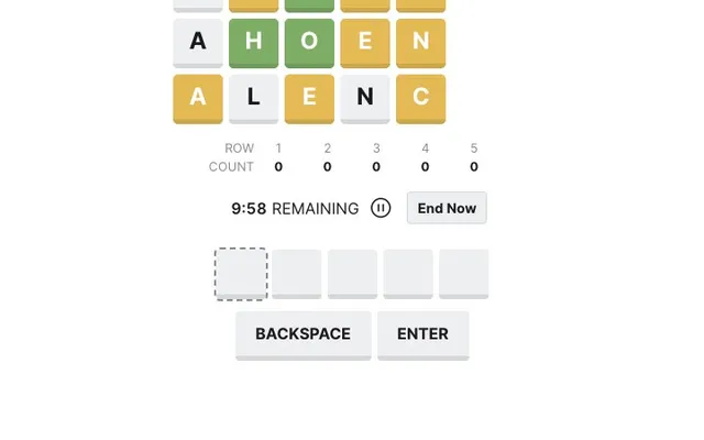 'Scramble' game in progress