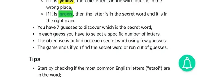 'Secret Words' game in progress