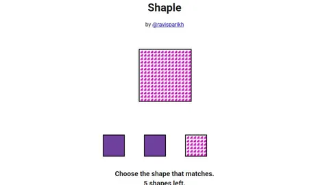 Shaple official game page captured in a desktop browser