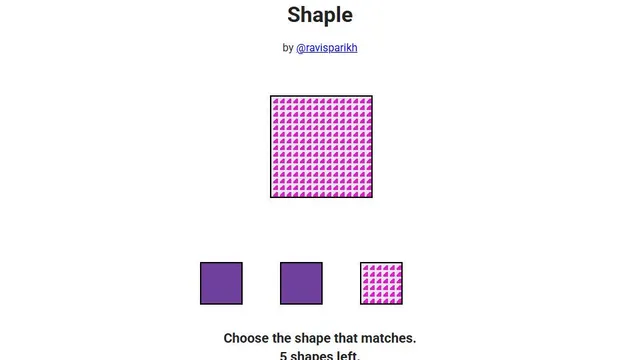Shaple official game page captured in a desktop browser