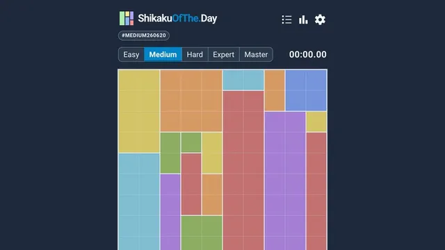 Shikaku of the day official game page captured in a desktop browser