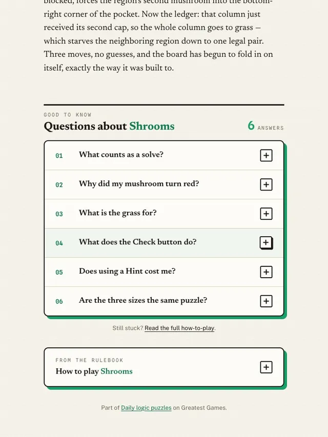 'Shrooms' game in progress