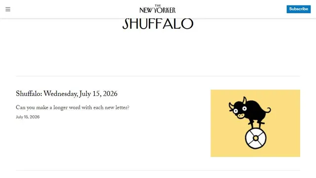 Shuffalo official game page captured in a desktop browser