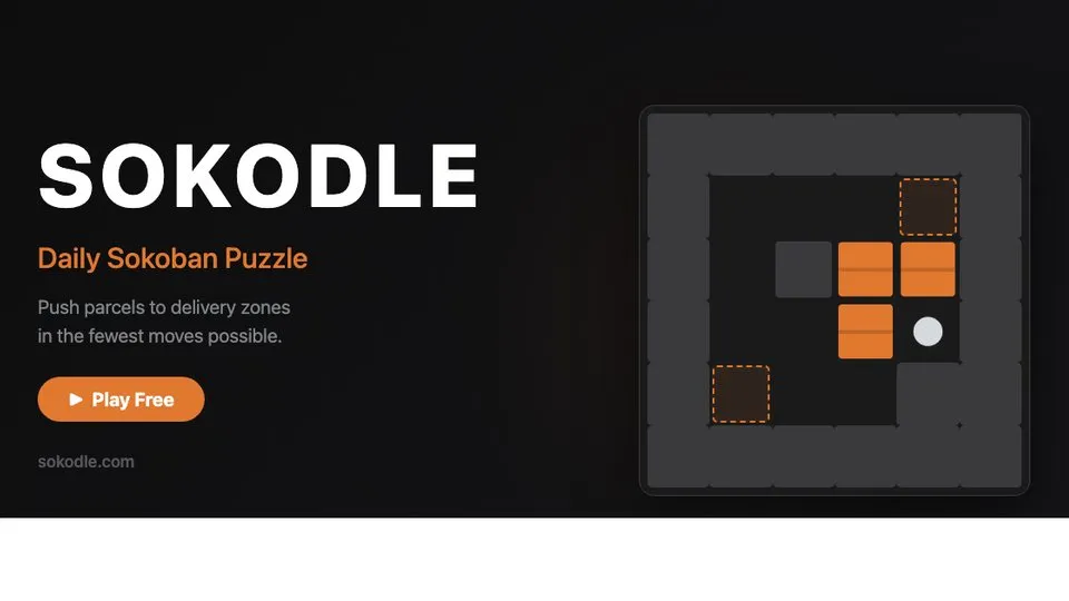 Sokodle official game page captured in a desktop browser