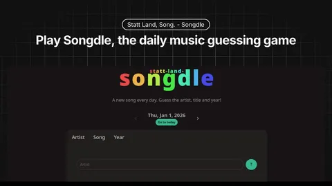 Songdle official game page captured in a desktop browser