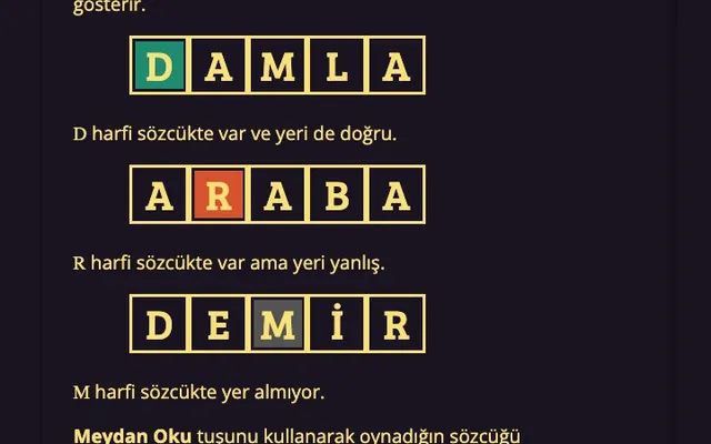 'Sözck' game in progress