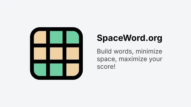 SpaceWord official game page captured in a desktop browser