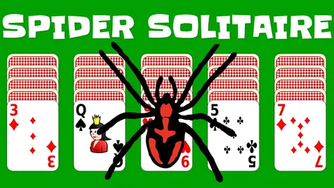 Spider Solitaire official game page captured in a desktop browser