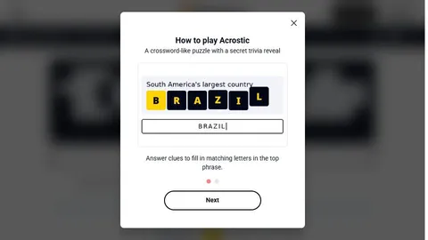 Sporcle Daily Acrostic official game page captured in a desktop browser