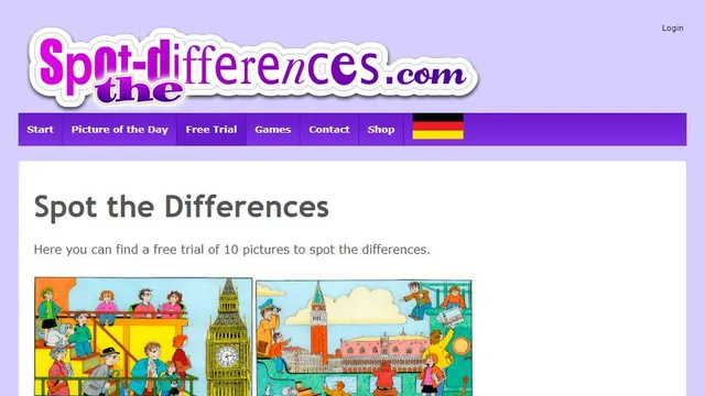 Spot the differences official game page captured in a desktop browser
