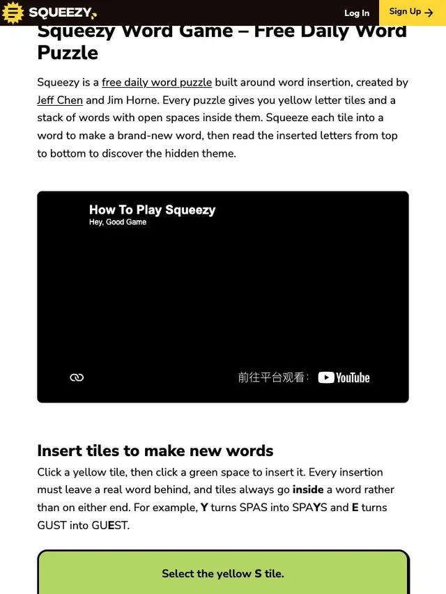 'Squeezy' game in progress