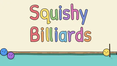 Squishy Billiards official game page captured in a desktop browser