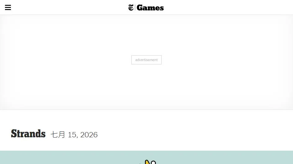 Strands official game page captured in a desktop browser